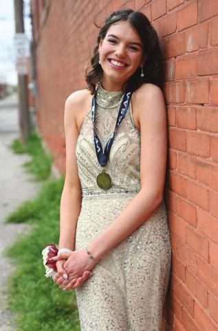 Greta Harms, exchange student from Germany, who placed third in the state in original oratory. Photo/Robyn Miller