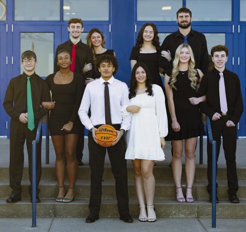 Pictured above is the court for Stroud’s basketball homecoming. They are Queen and escort: Carly DeLeon and Jordan Lindsey; Senior Attendant and escort Addisyn Neeley and Kason Presley; Junior Attendant and escort Peyton Davis and Jackson Campbell; Sophomore Attendant and escort Camryn Wilson and Aiden Young; Freshman Attendant and escort Mia Moore and Mason Eversole. The coronation will be 5:30 p.m. Jan. 14 before the Tigers’ game against Meeker. Photo/Beth Young
