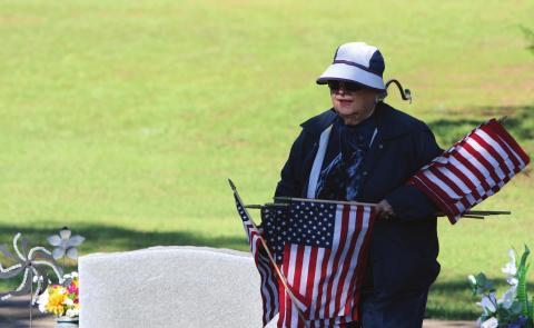 Flags at Oak Park Cemetery