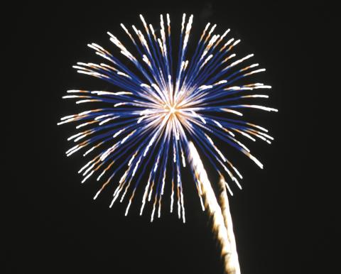 Fireworks fly in the air over Meeker on Friday night at the town’s annual Independence Day celebration. Photo/ Brian Blansett