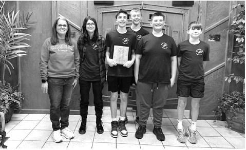 The Chandler Junior High 8th Grade Academic team placed first at Districts in November, runner up at Regionals in December and runner up at Area on Jan. 29. They’ve qualified for the Challenge of Champions academic meet, scheduled for March 29 at Redlands Community College in El Reno. The team has made it to this competition about three times. Pictured from left to right are Coach Celeste Spruill, Julia Gardner, Isaac Myers, Jackson Lail, Jackson McKinzie and Jenson Araujo. Photo Submitted/Celeste Spruill