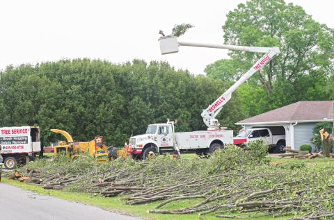 Damage from the wind storm