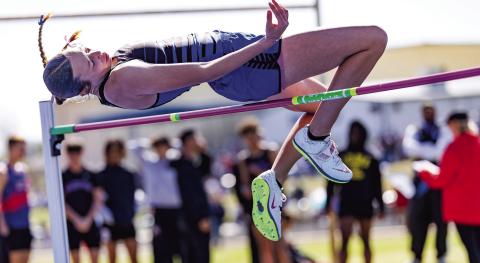Sophie Young cleared 5 feet, 4 inches at the Tiger Classic Saturday, but didn’t know it at the time. Photo/Beth Young