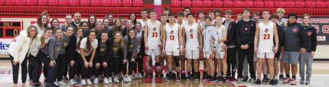 The Dale girls and boys teams pose with their trophies after the Kingston tournament. Photo/Rick Hester